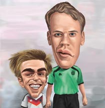 Karikatur, Manuel Neuer, Phillip Lahm, Nationalmannschaft, DFB, FC Bayern München Dominic Lübbecke, Karikaturist, Magdeburg